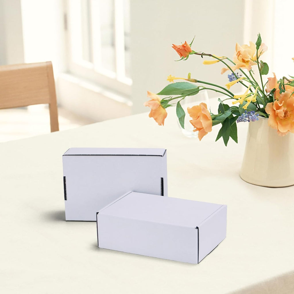 9x6x3 Shipping Boxes Set of 30, White Corrugated Cardboard Mailer Box for Packing Small Business