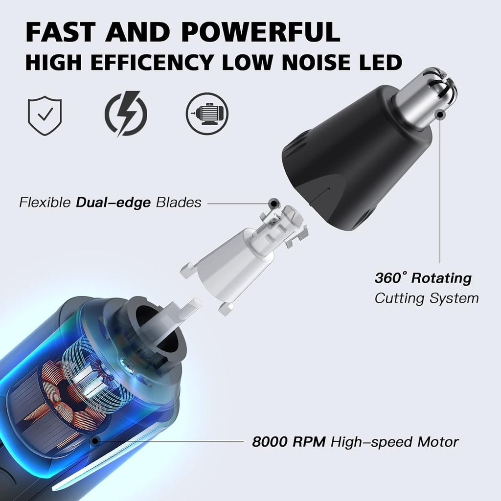 Nose Hair Trimmers for Men，Rechargeable Hair Trimmer 3 in 1 Painless Multifunctional Ear and Nose Hair Trimmer with