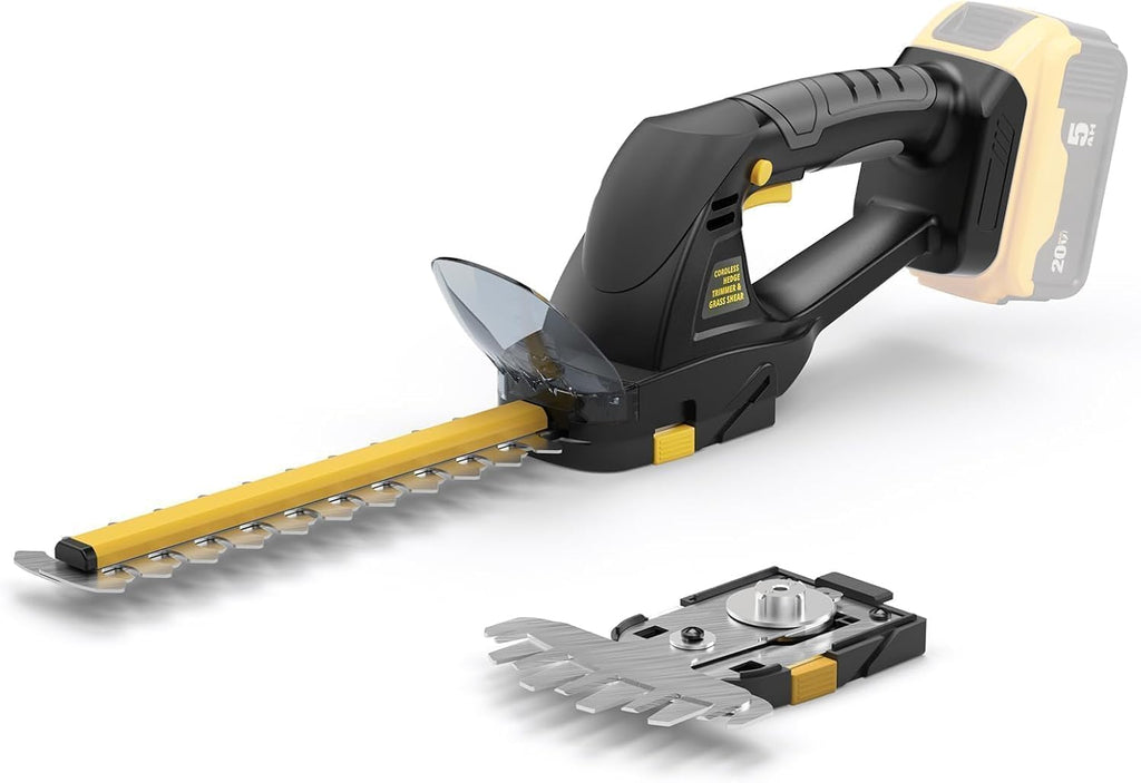 2-in-1 Cordless Hedge Trimmer for DEWALT 20V MAX Battery, Tool Only | Includes 8 in hedge blade and 4.7 in grass