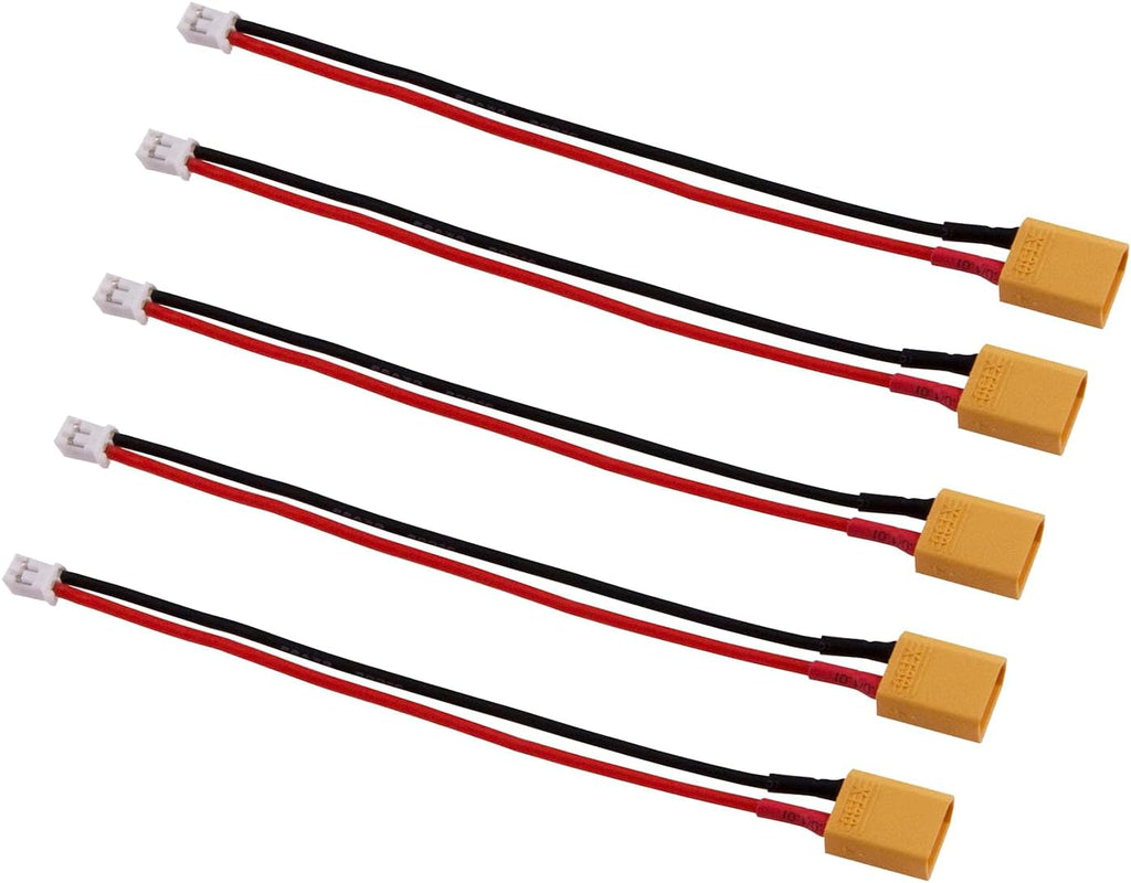 5pcs Male XT30 to 2-pin JST-PH2.0 Male Adapter Conversion Cable 22awg 10cm