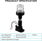 marinexplore Boat Stern Light 6''，White LED Anchor Light,Bimini Top Lights