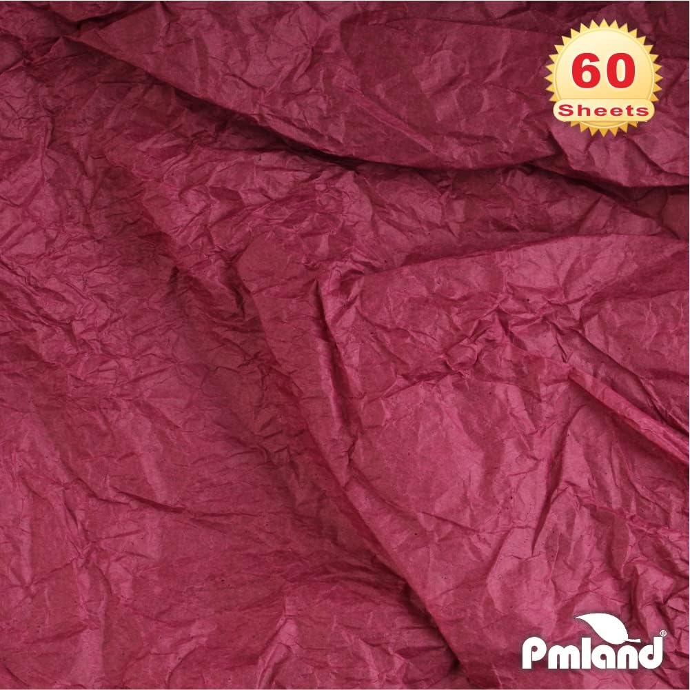 Premium Quality Gift Wrapping Paper - Burgundy Color - 20 Inches x 26 Inches 60 Sheets