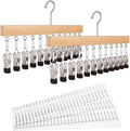 Closet Organizer Set - 2 Space Saving Hangers with Clips + 4 Drawer Dividers, Non-Slip Pants, Skirts & Caps Hanger