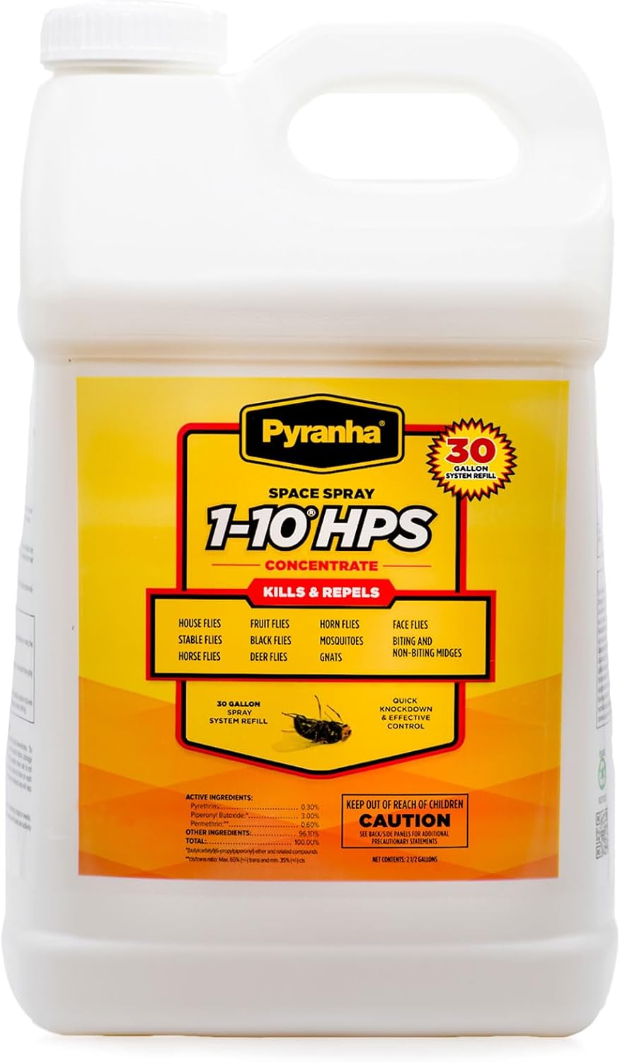 1-10 HPS Concentrate Refill - 2.5 Gallon for 30 Gal Automatic Spray Systems Indoor Barn Fly Control | Repels Horn