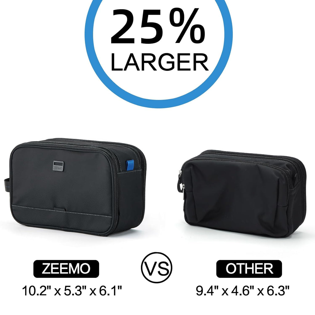 Travel Toiletry Bag for Men, Medium Water-Resistant Double-Sided Full-Open Dopp Kit, Versatile Organizer for Shower