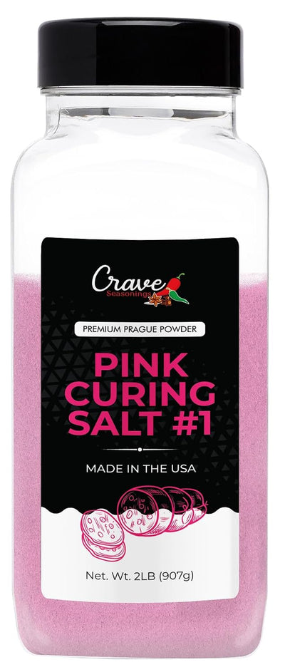 Crave Pink Curing Salt #1 2.0 LB JAR - Prague Powder, Instacure #1- Made in USA, Premium Cure for Sausage, Bacon