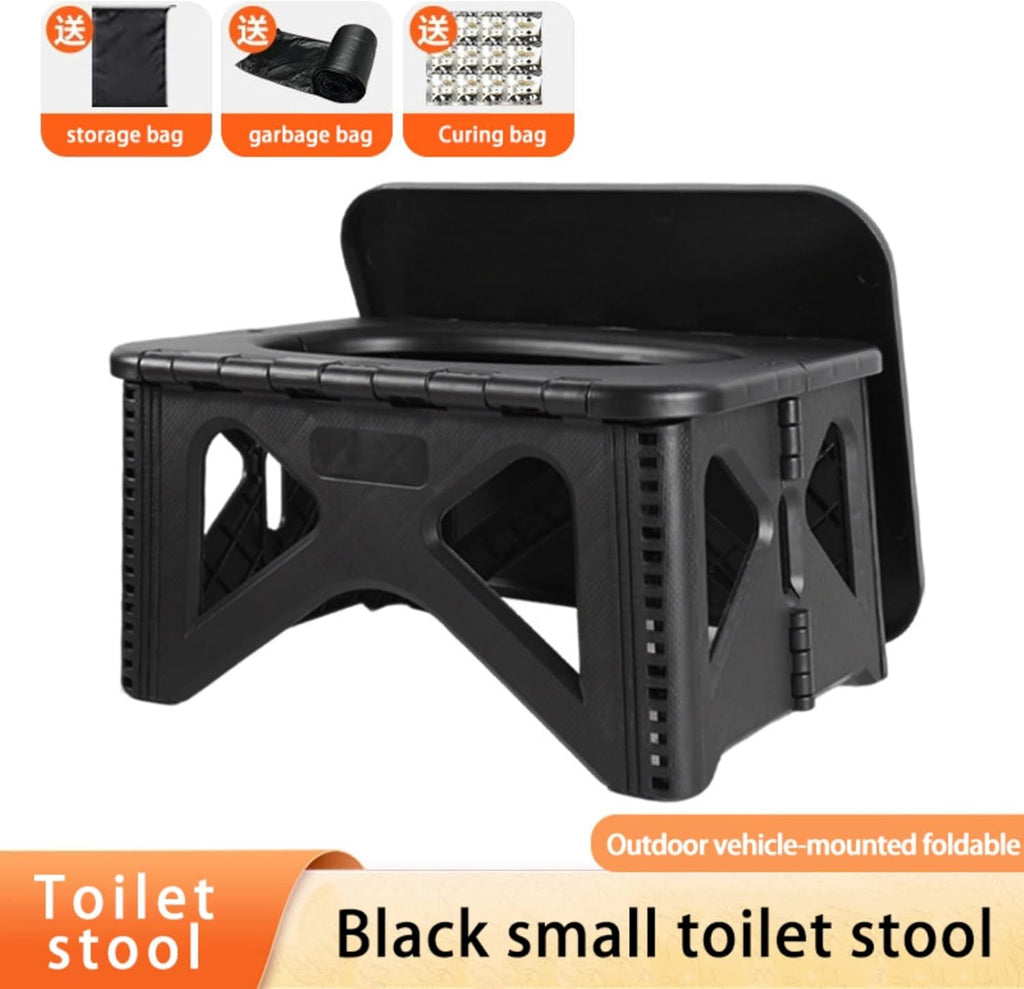 Adult portable camping toilet with cover folding travel bedpan compact and portable for cars hiking beaches RVs