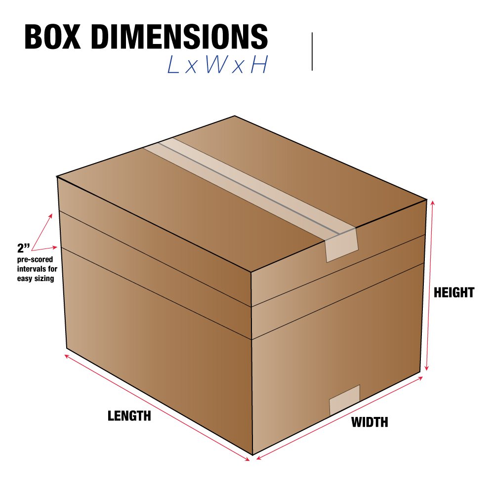 TLMD161616 Multi-Depth Corrugated Boxes, 16" x 16" x 16", Kraft (Pack of 10)