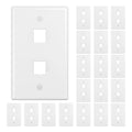 FGB 2-Port Keystone Wall Plate, for Keystone Jacks, 20-Pack, White