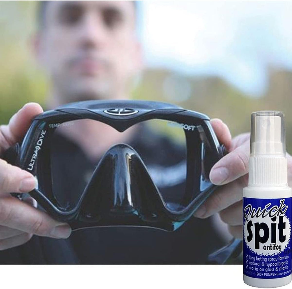 Jaws Quick Spit Anti-Fog Spray for Swim Goggles, Eye Glasses, Snorkel Mask, Scuba Divers, and Safety Eyewear, Made in