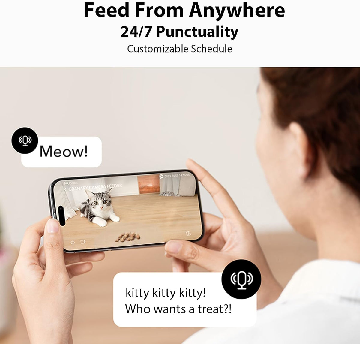 Robot Pet Camera with One-Tap Treat Dispensing | Mobile 360° Monitor, 2-Way Audio, and Smart Tracking | No Monthly