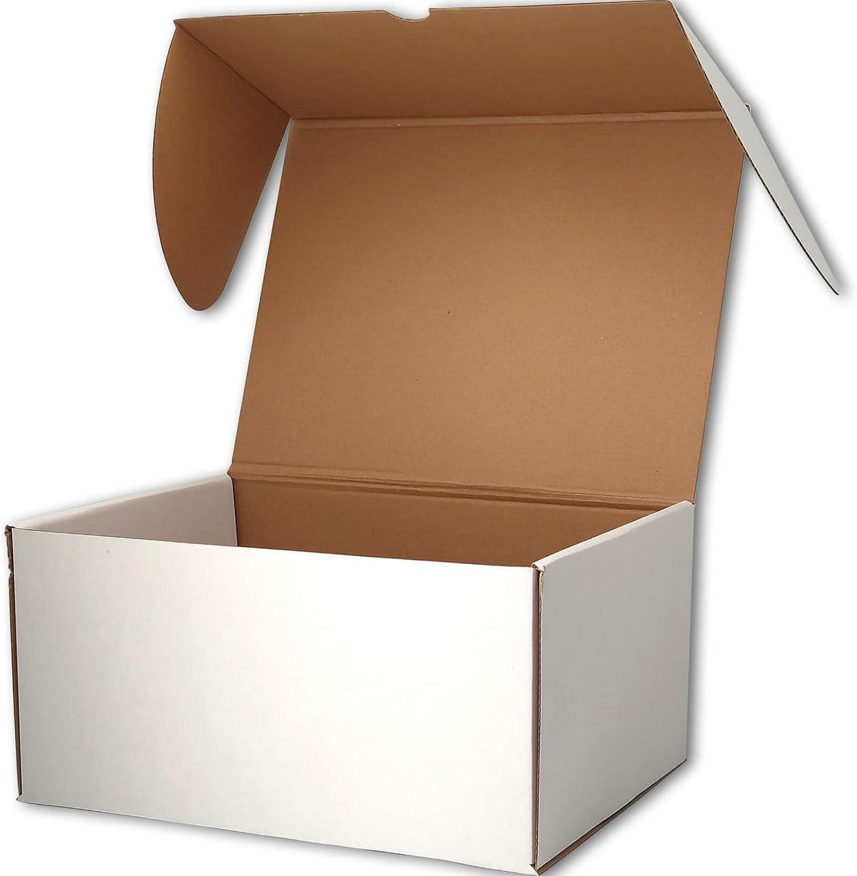 12x8x6 Shipping Boxes White Mailer Corrugated Cardboard Box Set of 15