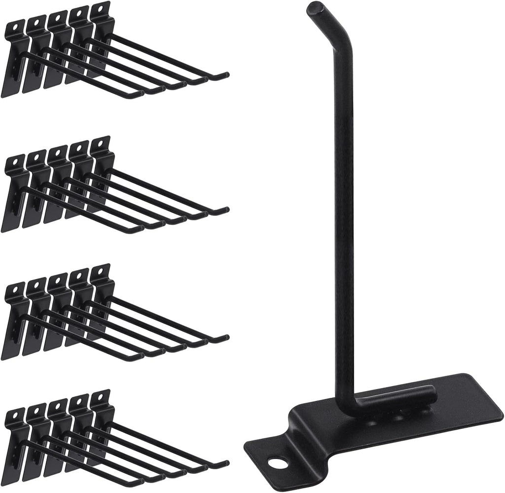 20Pcs 6 Inch Heavy Duty Slatwall Hooks Assortment Kit, Slatwall Accessories Slatwall Panel Hooks Garage Organization