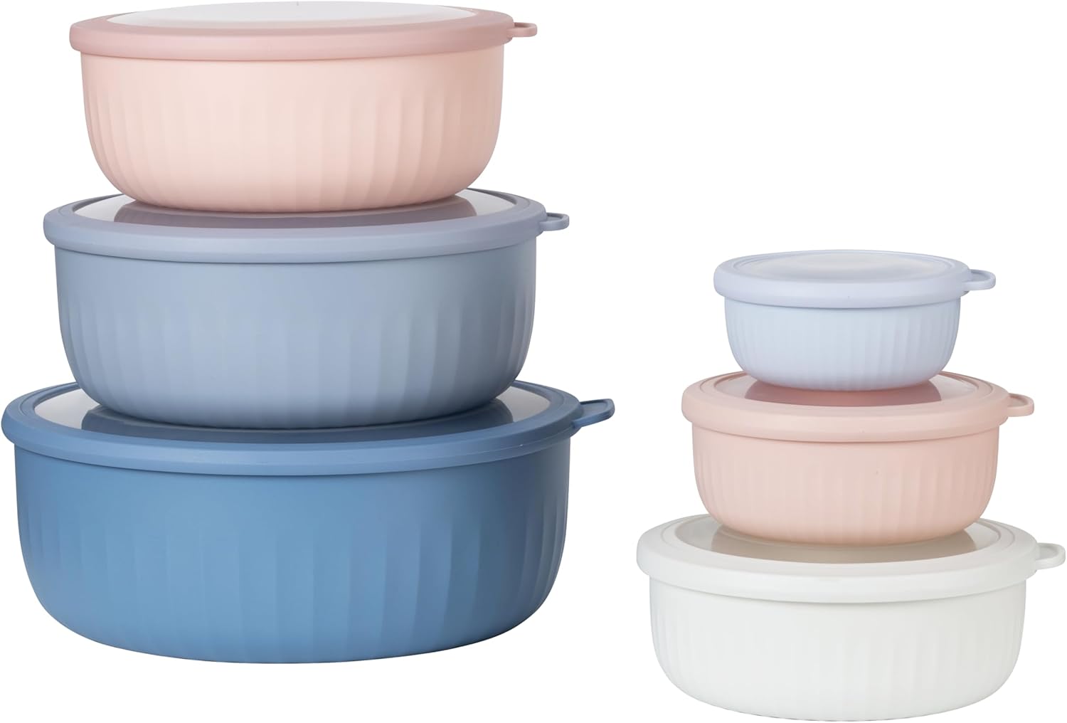Prep Bowls with Lids- Wide and Deep Nesting Plastic Small Mixing Bowl Set with Lids, 12 Piece Set - Wide Bowls