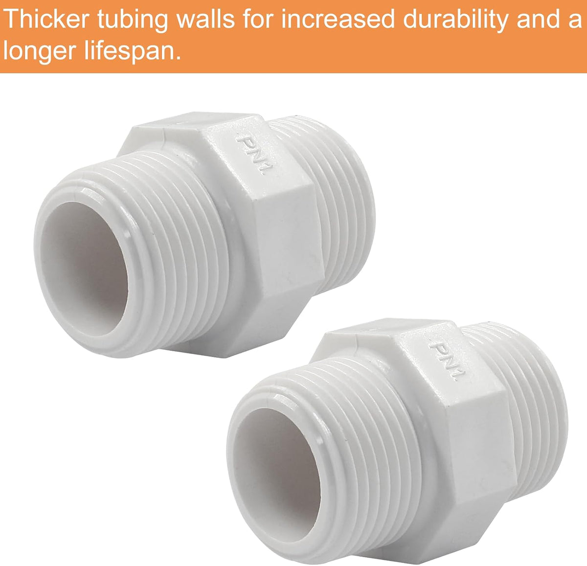 Murtenze Pipe Fitting, G3/4 Male Thread Hex Nipple, Pack of 2