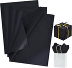 100 Sheets Black Tissue Paper Bulk, Wrapping Tissue Paper for Gift Bags, 14 x 20 Inch Gift Wrap for Halloween
