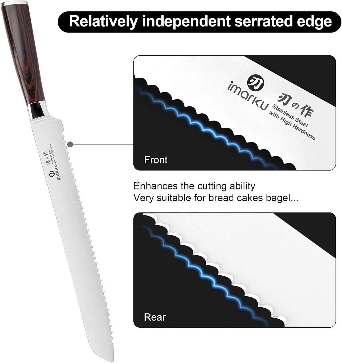 Bread Knife,10 In German Professional Homemade Bread Slicing Knife