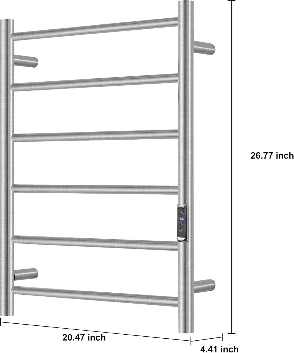 Heated Towel Racks for Bathroom, Wall Mounted Electric Towel Warmer Racks with Timer & Temperature Control, 8 Bar