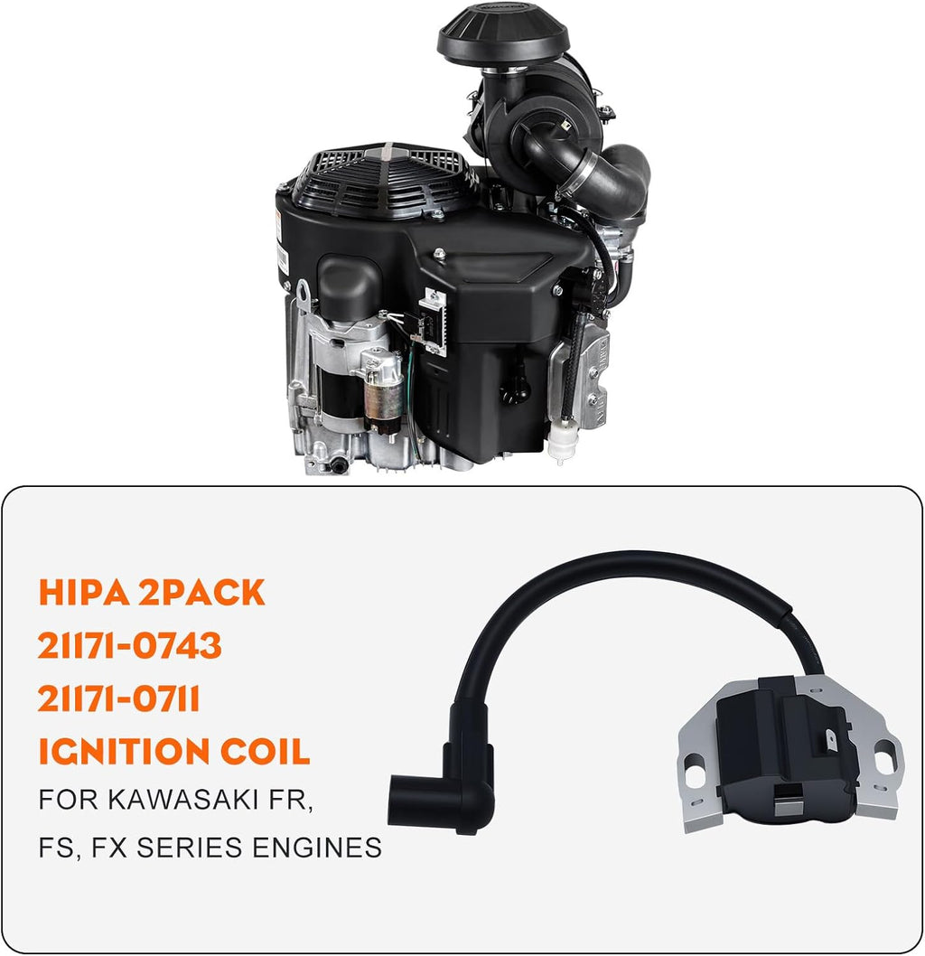 Hipa 21171-0743 Ignition Coil Replace Kawasaki 21171-0711 21171-7047,2 Pack