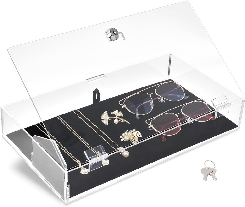 Lockable Premium Acrylic Display Cases for Collectibles with a Luxurious Removable Pad, Ideal for Showcasing