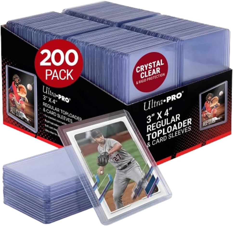 3" x 4" Clear Regular Toploaders & Card Sleeves Bundle, 200 Pack | Durable Rigid Plastic Protection for Valuable