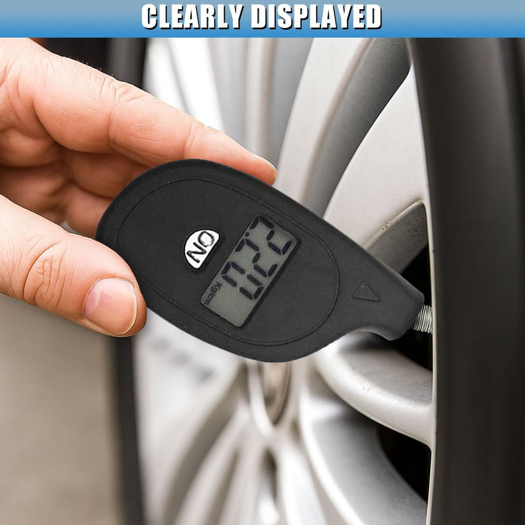 Digital Tire Pressure Gauge, 5-150PSI 4 Unit Settings (Black)