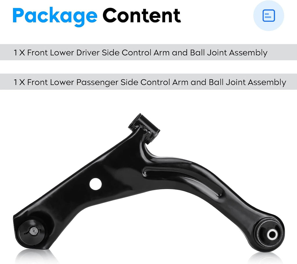 Front Lower Control Arm for Ford Escape 04-12, Mazda Tribute 05-11, Mercury Mariner 05-11, with Ball Joint Assembly, Driver & Passenger Side, Suspension kit K80400 K80399