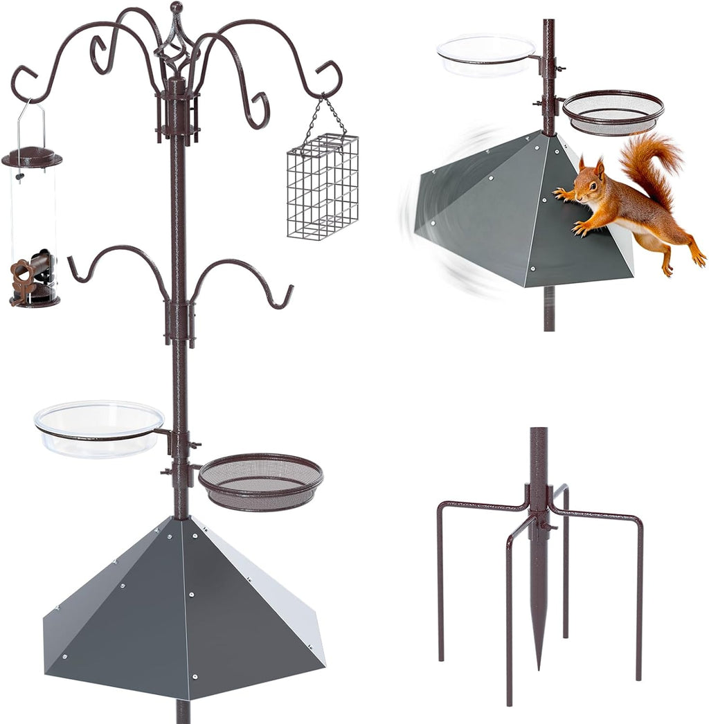 83" Squirrel Proof Bird Feeder Pole Kit with Metal Baffle