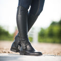 Black Supreme Desta Synthetic Leather Equestion Riding Half Chaps with Zipper (Large)