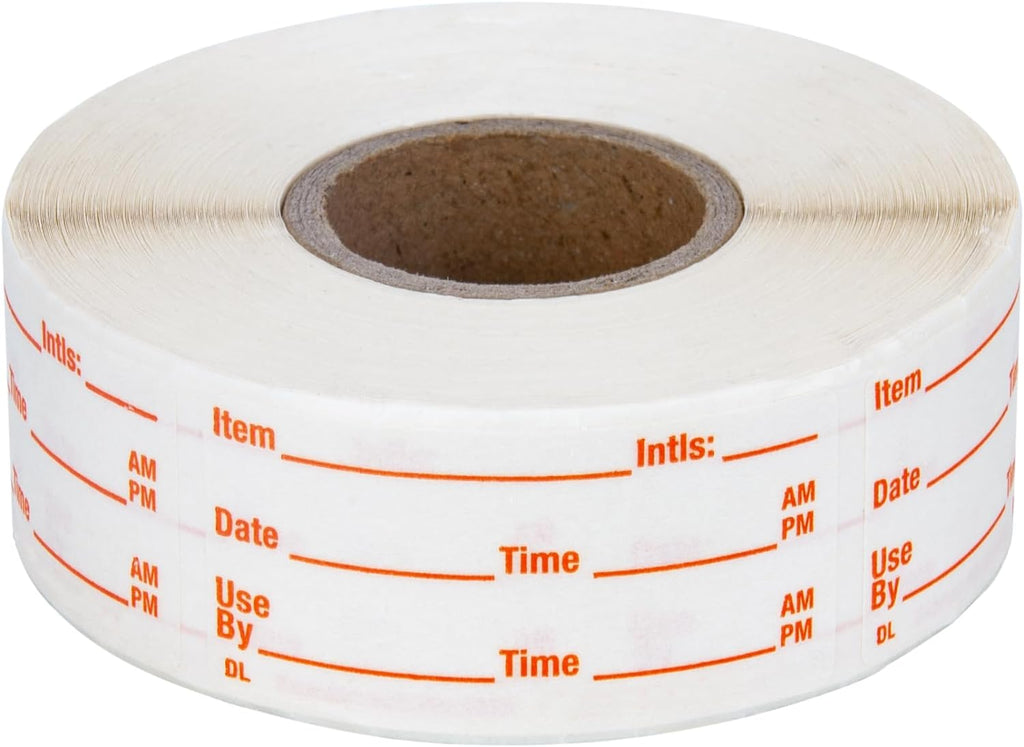 500 Stickers 1 x 2 Inch Use by Dissolvable Labels Red
