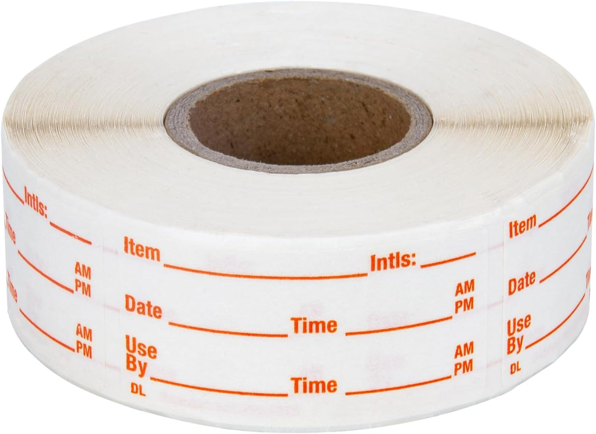 500 Stickers 1 x 2 Inch Use by Dissolvable Labels Red