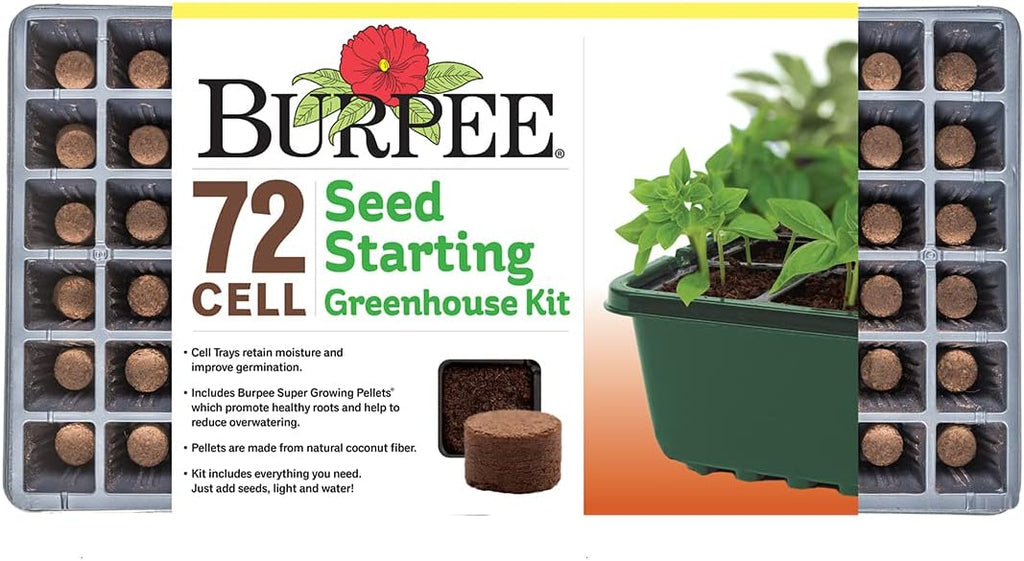 Greenhouse Indoor Starting Herbs, Flowers and Vegetables | Includes Dome, Watering, Seed Starter Tray, Coir Pellets |