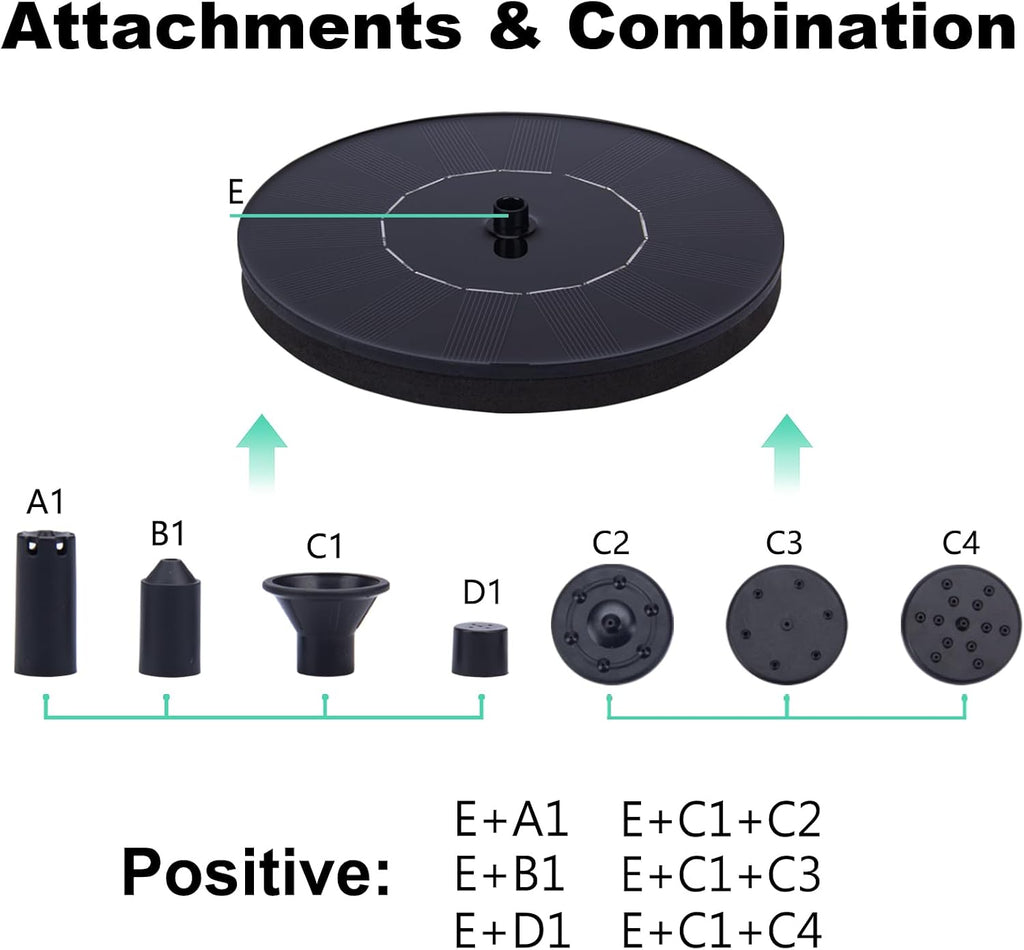 Solar Fountain, Floating Solar Water Pump for Bird Bath