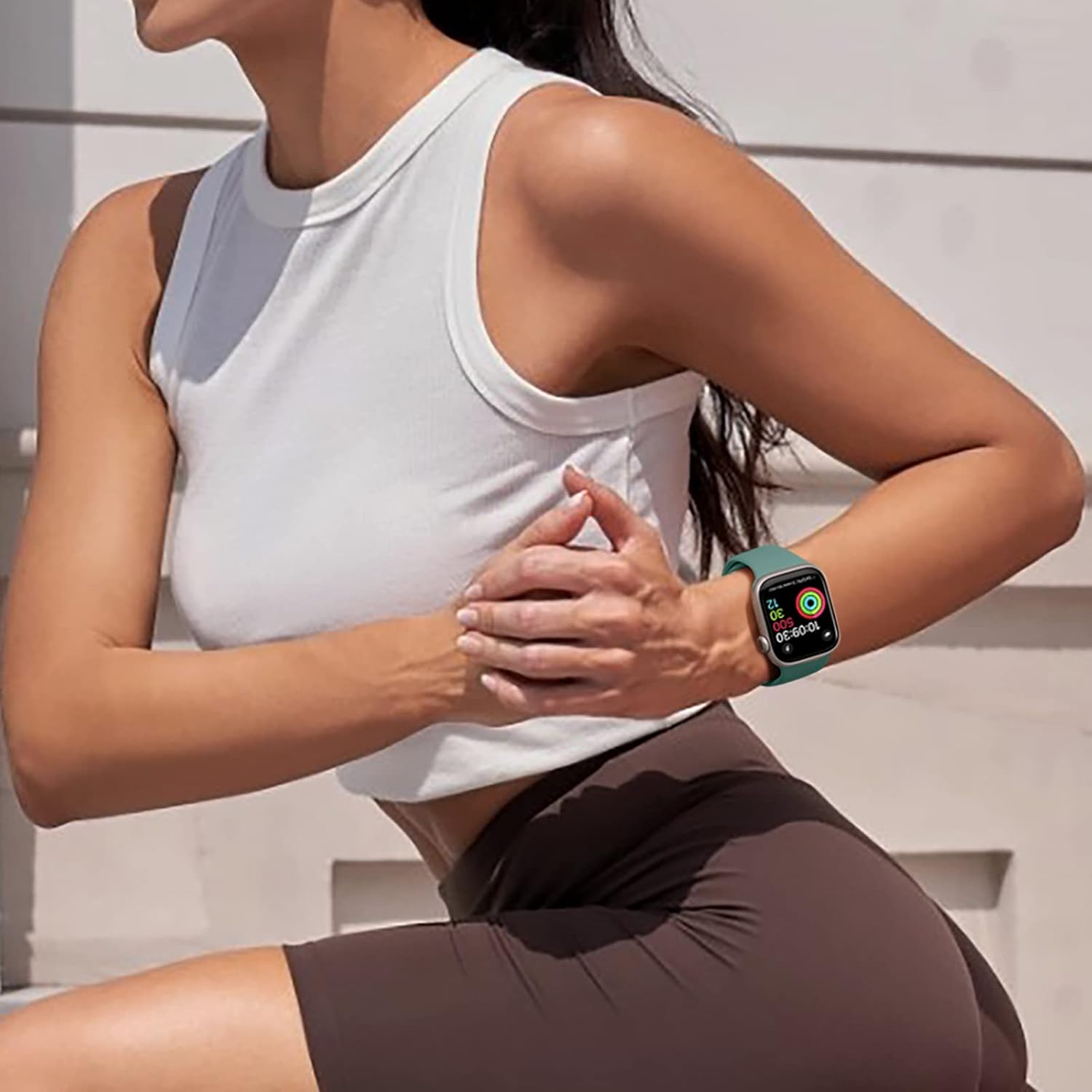 Compatible with Apple Watch Band 38mm 40mm 41mm 42mm 44mm 45mm 46mm 49mm Women Men, 6 Pack Silicone Sport Strap