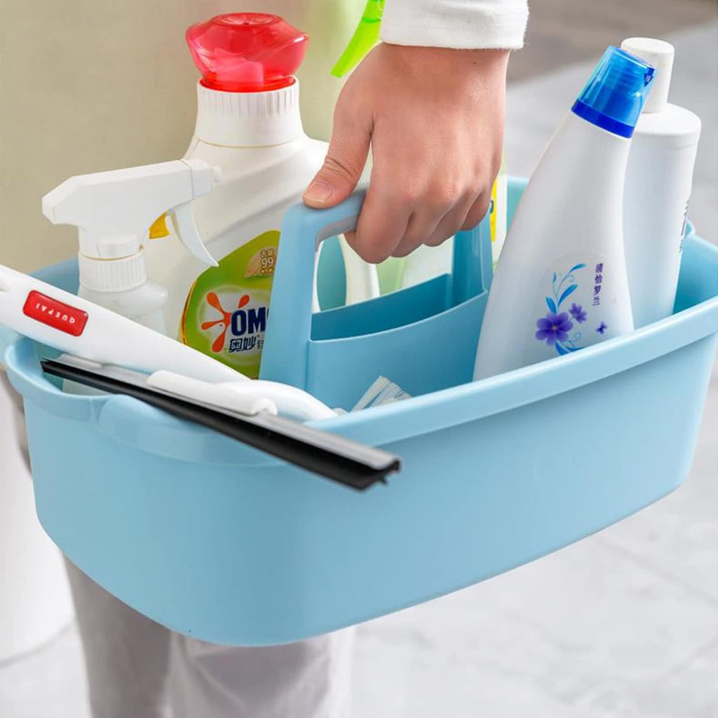 Large Cleaning Supplies Caddy Portable Shower Basket Supply Organizer with Handle Plastic Bucket Tool Storage for