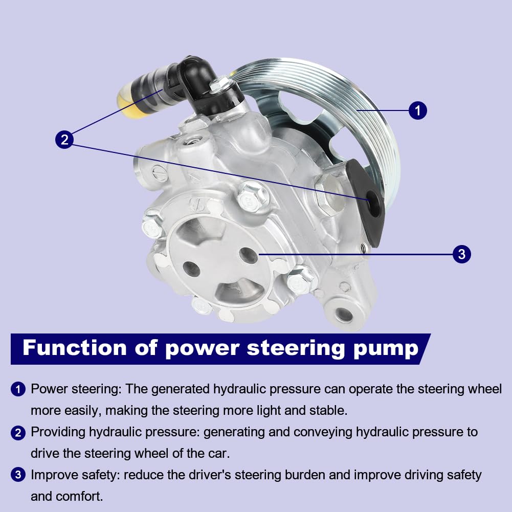 EVPOWBOX Power Steering Pump with Pulley Compatible with Honda Accord