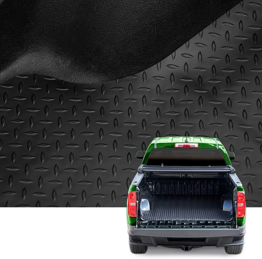 Stehlen 642167829065 Compatible with 2005-2021 Frontier / 2009-2012 Suzuki Equator 5 Feet (60") Short Bed Rubber Diamond Plate Truck Bed Mat - Black