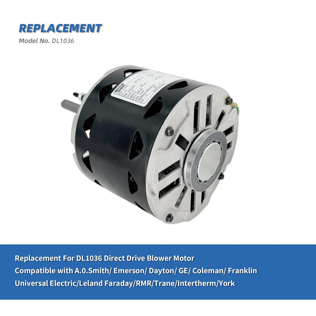 DL1036 Blower Fan Motor Replaces Fasco D727 A.O. Smith/Century DL1036