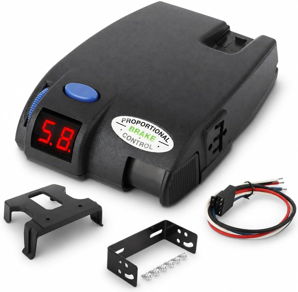 Proportional Trailer Brake Controller for 1-3 Axles, Self-Leveling & Boost