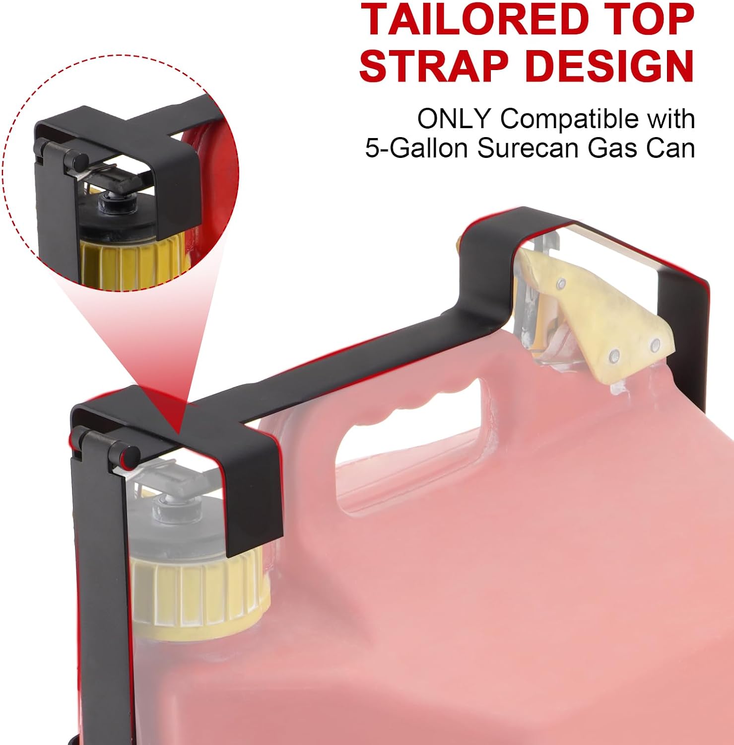 5 Gallon Gas Can Holder Compatible with SureCan Gas Can | Metal Steel Fuel Container Mount Bracket