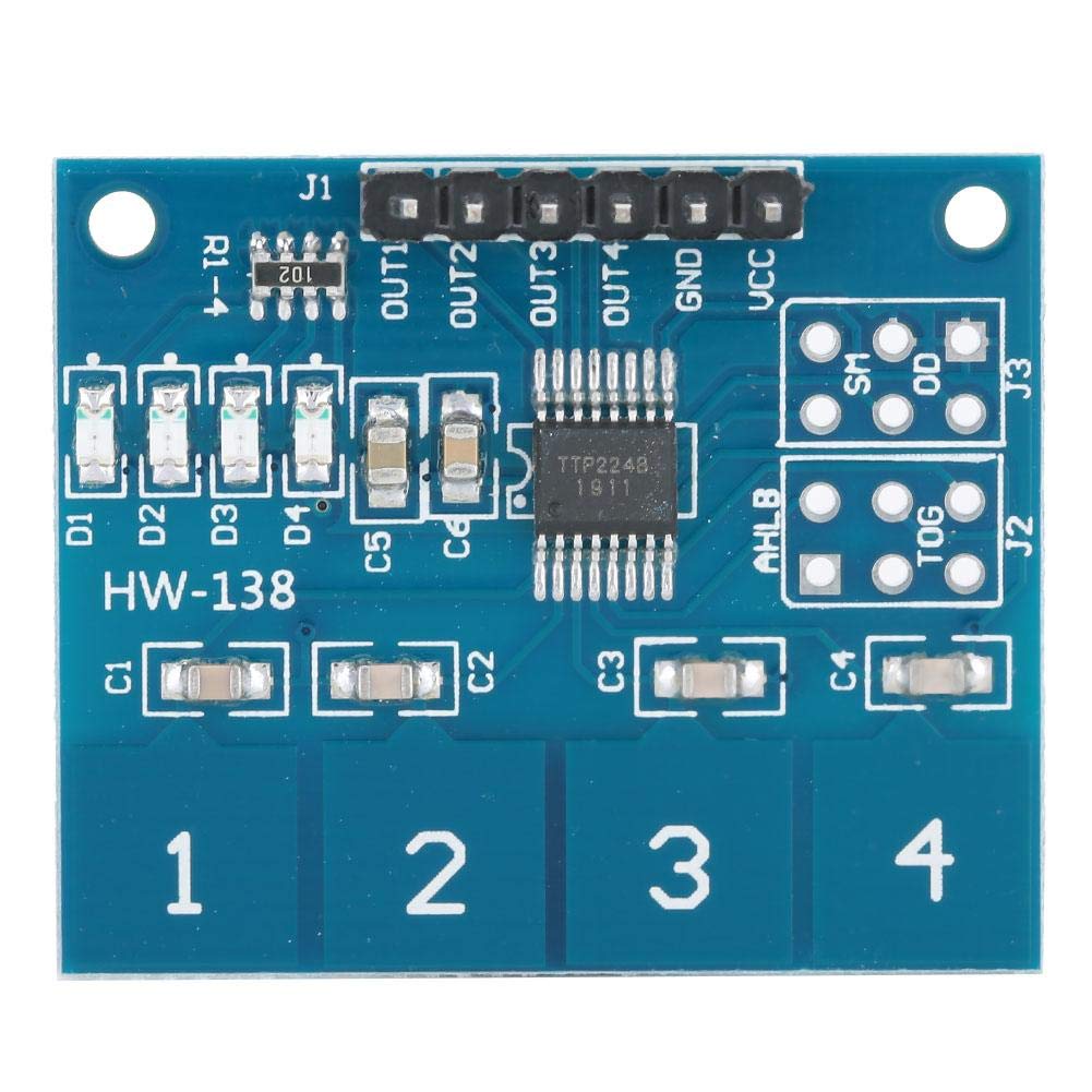 Liccx 5Pcs Touch Switch Module,TTP224 Digital Capacitive Touch Sensor Switch,4 Channels Touch Sensor Switch Digital Sensor Electrical Equipment