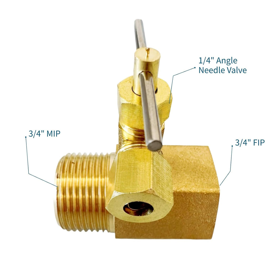 Ice Maker Adapter Valve, 3/4" MIP x 3/4" FIP Brass Connector