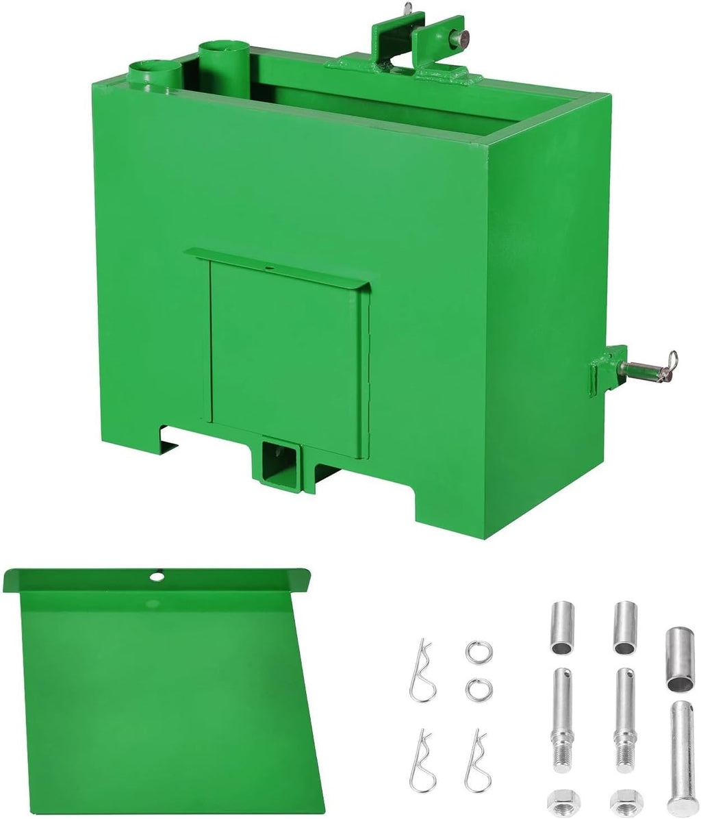 Green Ballast Box 3 Point Category 1 Tractor Quick Tach Hitch Counterweight | Category 1, Quick Tach Hitch, 3 Point