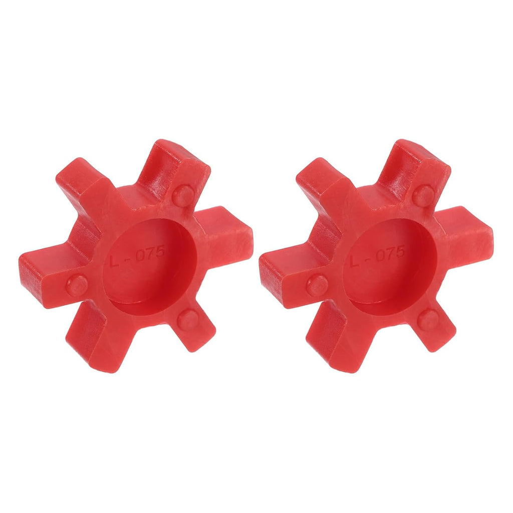 uxcell 2pcs L075 Jaw Coupling Insert Urethane Flexible Solid Type for L Red