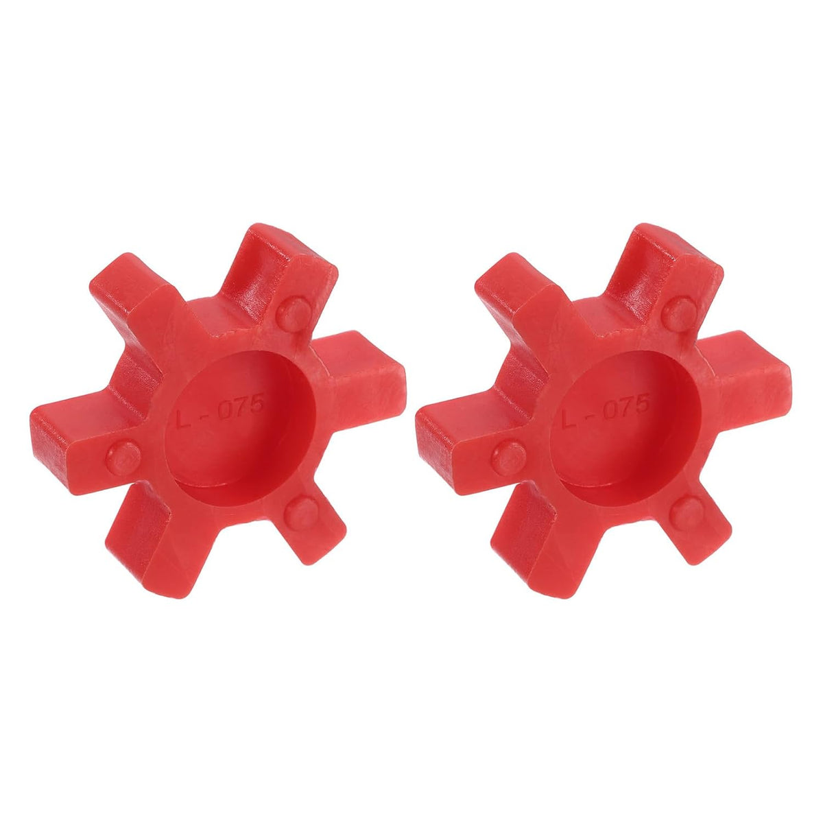 uxcell 2pcs L075 Jaw Coupling Insert Urethane Flexible Solid Type for L Red