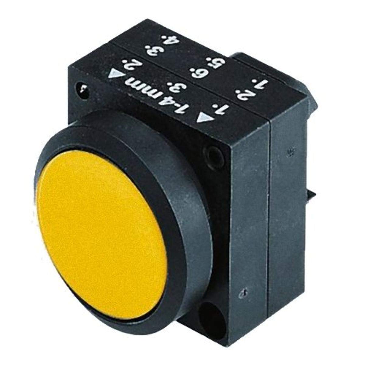 Siemens 3SB30 01-0AA31 Pushbutton and Holder, Flat Button, Momentary Operation, Illuminated, Yellow