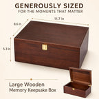Larger Wooden Memory Wedding Keepsake Boxes With Hinged Lids - Decorative Storage Box With a Hinge Lids For Letter