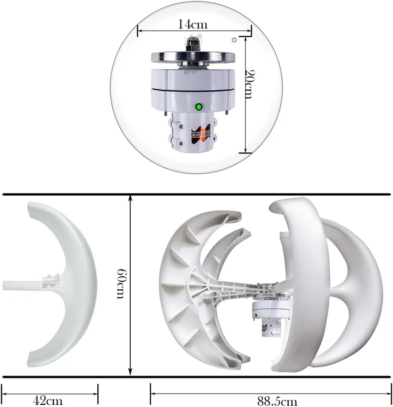 MPPT 400W 12V 24V Vertical Axis Wind Turbine Generator Kit MPPT Controller | Converts wind energy into electrical