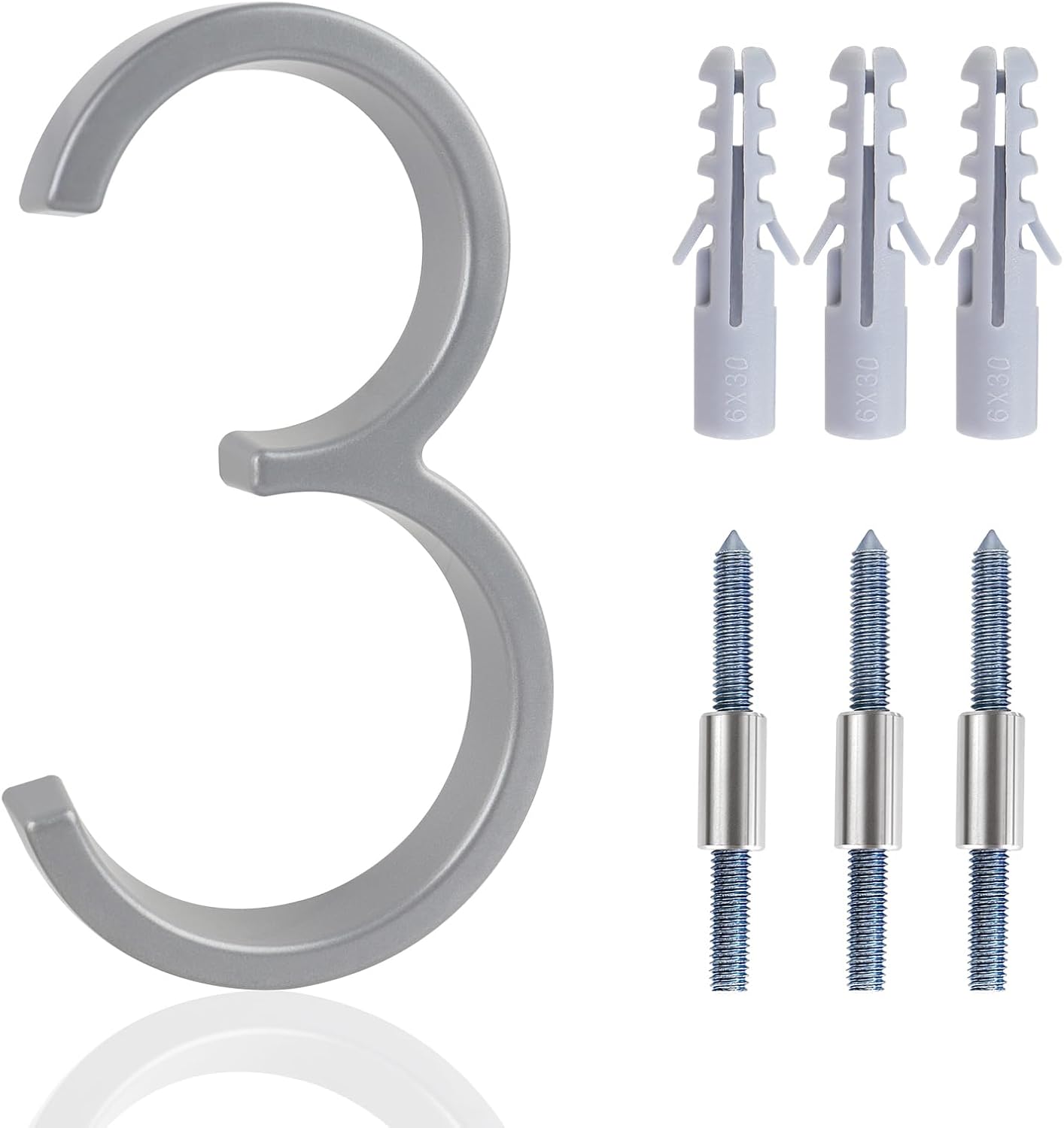 5 Inch House Numbers for Outside, Metal Modern Floating House Numbers, Garden Door Mailboxs Decor Number with Nail