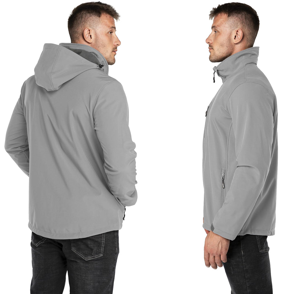 Men's Softshell Jacket Waterproof Fleece Rain Shell Coat